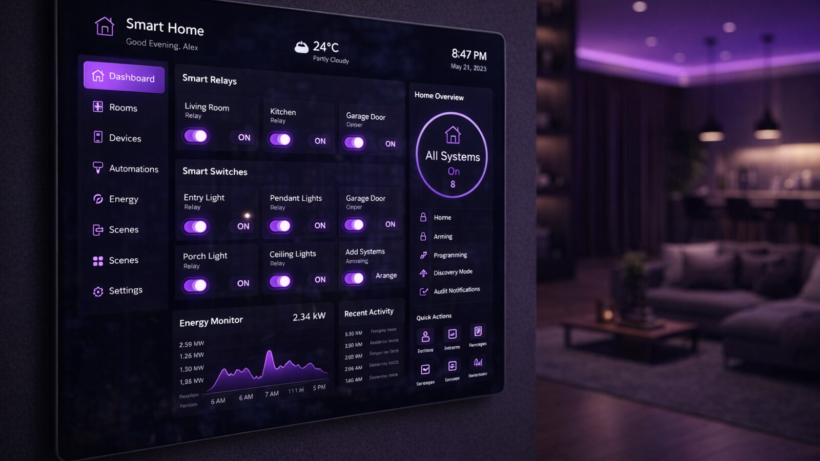 A smart home controlled from one glowing interface